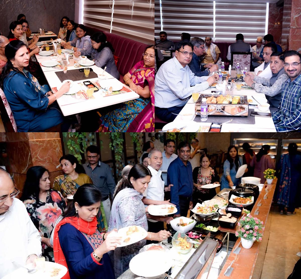 Guests enjoying the buffet and celebrations at The Veg Venjan