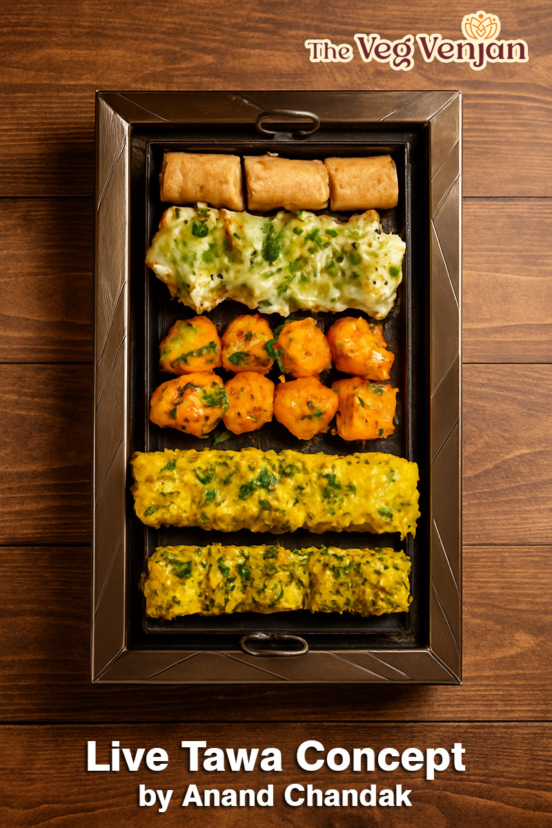 Live Tawa starters served on table - piping hot and sizzling.