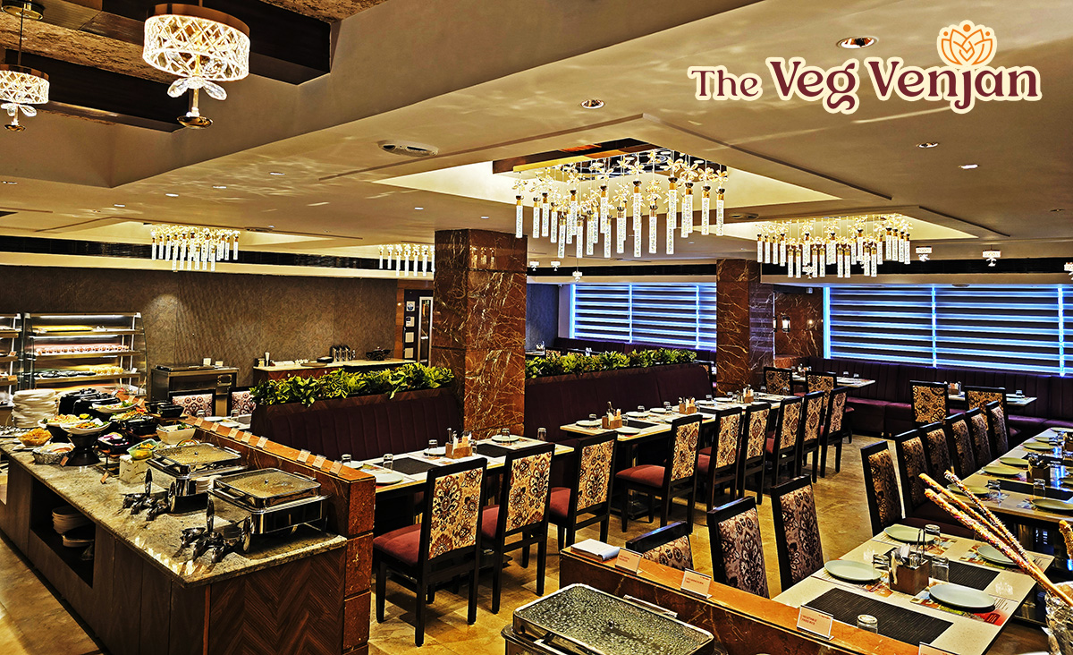 The Veg Venjan restaurant interior - vibrant, celebratory dining space.